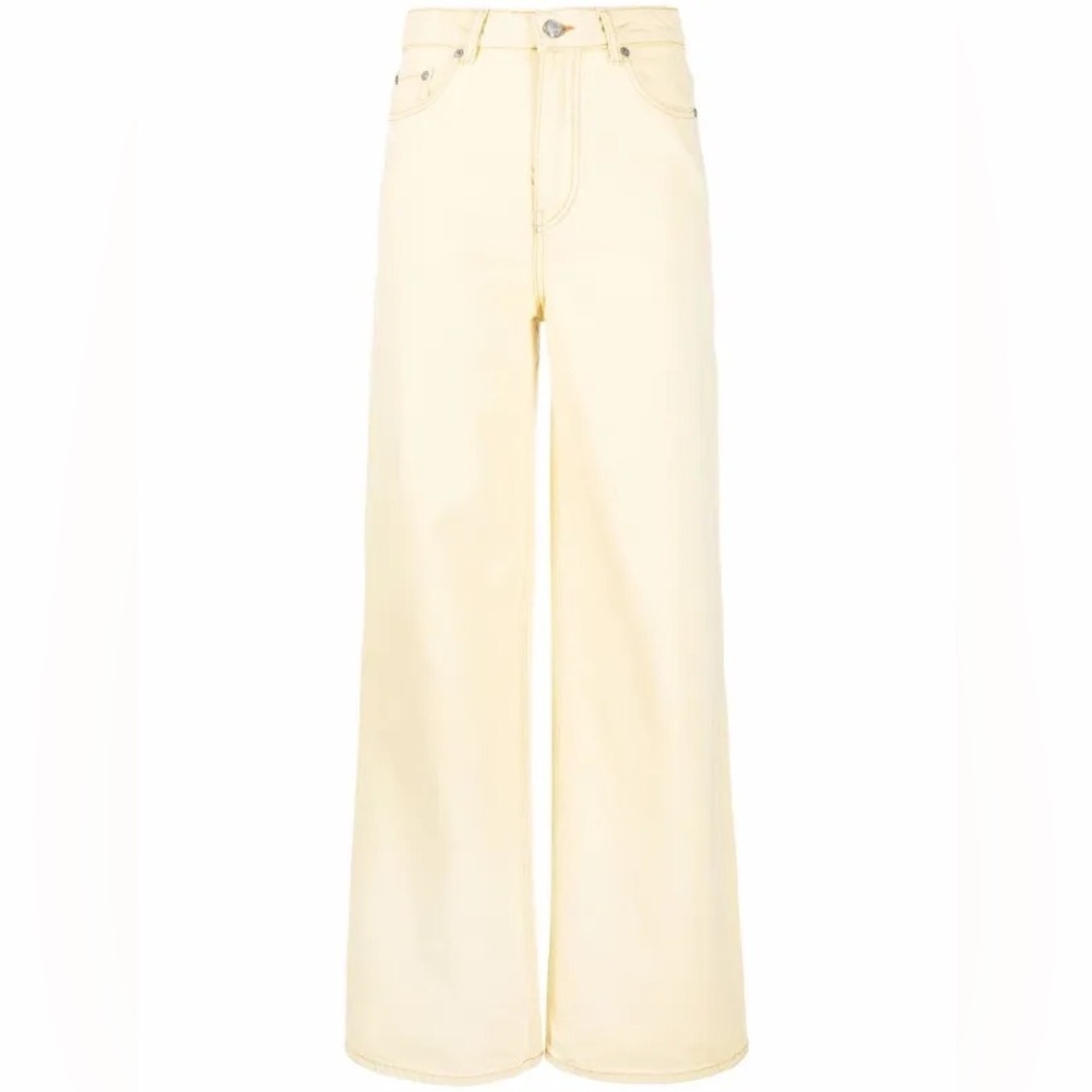 Ganni Magny Wide Leg Yellow Jeans